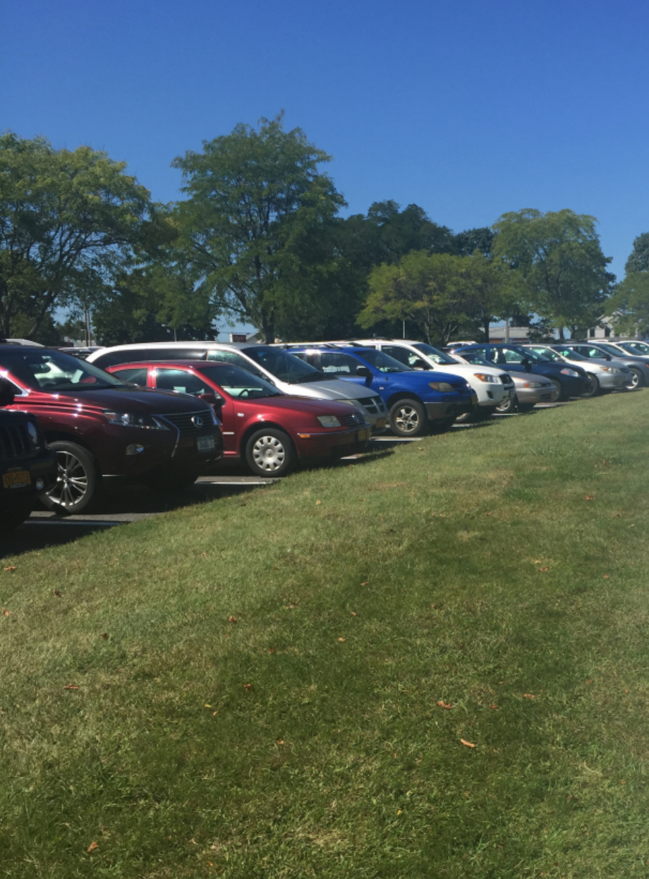 Full parking lots on campus. Photo by Issatou Fall