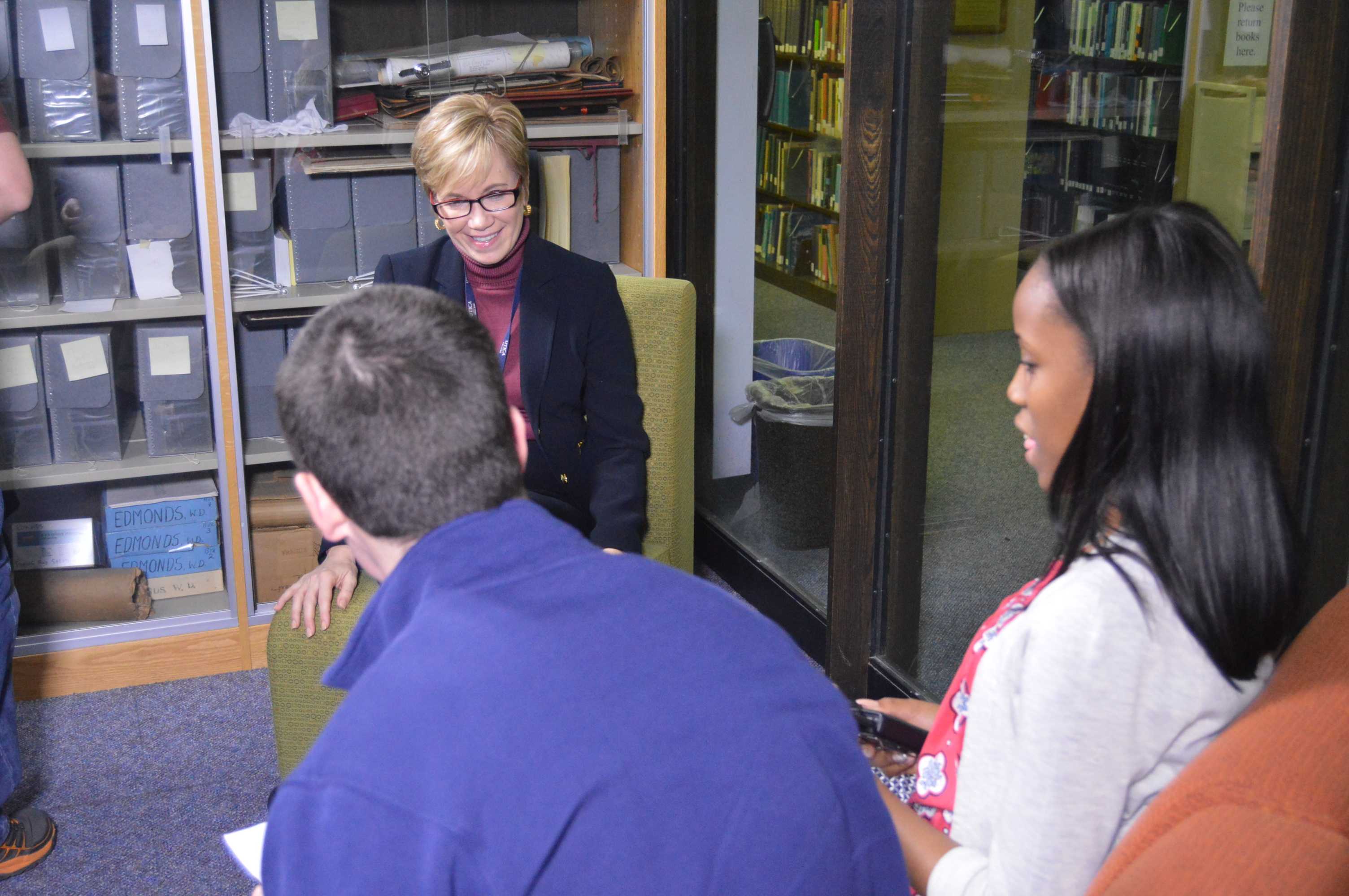 Casamento answers questions regarding the future of Utica College. Photo by Keith Henry.