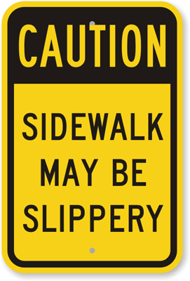 Slippery walkways and parking lots at UC