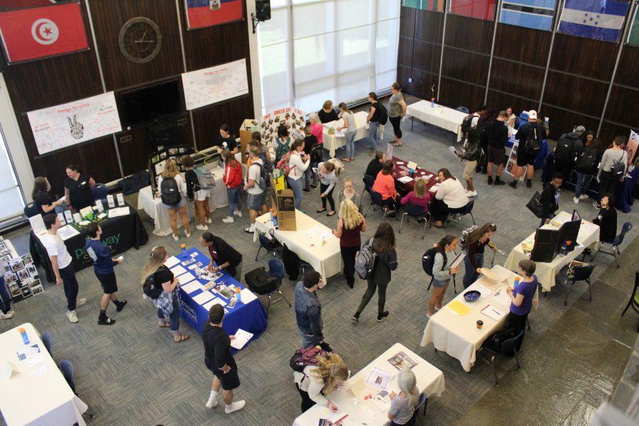 Dozens of students attended the 2019 Volunteer Fair organized by the Center for Career and Professional Development. Photo by Derek Hamilton. 