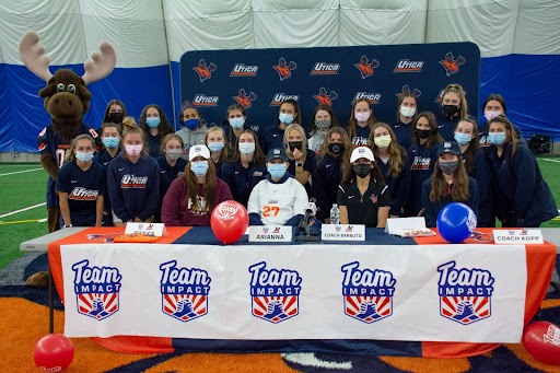 The Utica College women's soccer team welcomed 12-year-old Arianna LaBella to the team on Monday.