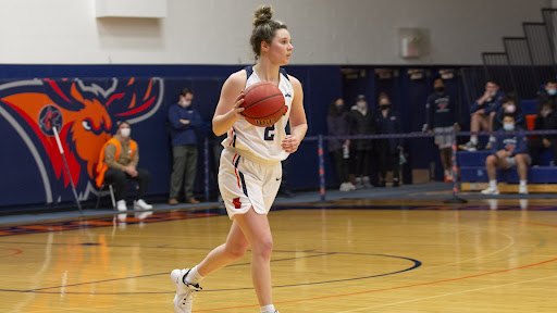 Utica College guard Brigid Johndrow finished the Dec. 11 game with the first triple-double in over 10 years for the Utica College womens basketball program with a 20 point, 10 rebound and 10 assist game.