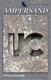 The Utica College Ampersand cover from the 2020 issue. The Ampersand advisor is Dr. Kelly Minerva.