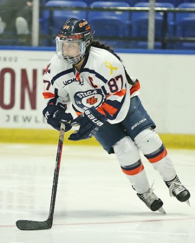 Utica College womens ice hockey senior captain is currently first in the nation with 26 goals this season.