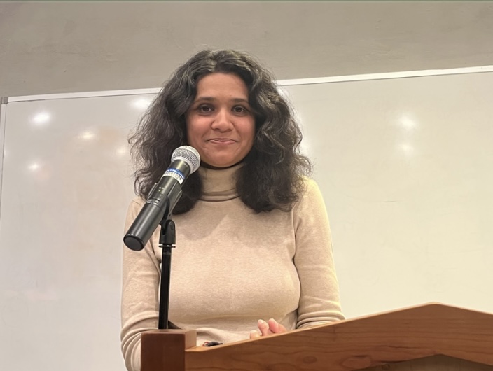 Misha Rai pictured at Utica University for her fiction reading.