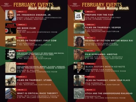 DEI events throughout the month of February at Utica University.
