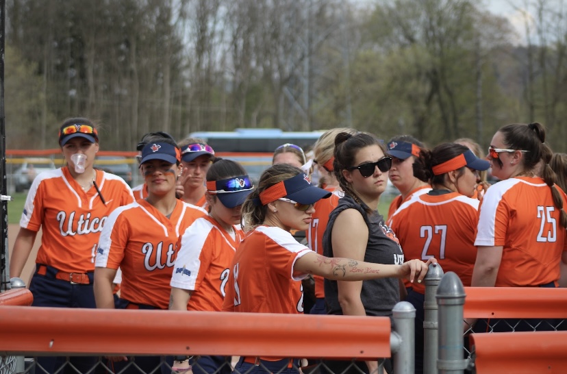Utica Womens softball team, who look to secure an Empire 8 playoff spot. 