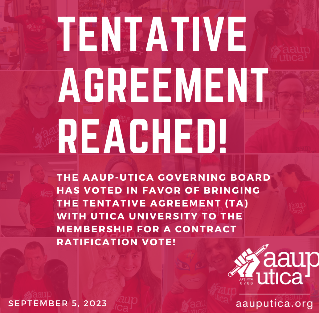 Poster+outlining+that+a+tentative+agreement+has+been+reached.+Courtesy+of+AAUP-Utica+website