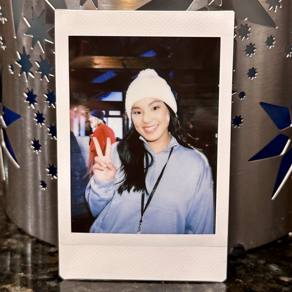 Polaroid picture of Adrienne Smith taken on set of The Christmas Letter movie. /Photo courtesy of Megan Wright.