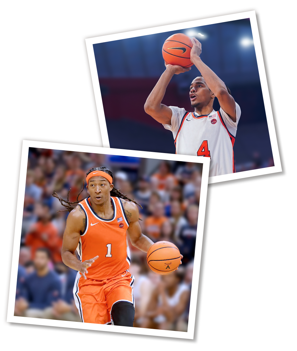 Syracuse University Men’s Basketball stars Chris Bell and Maliq Brown will headline the 20th Annual Sitrin Celebrity Classic Wheelchair Basketball Game. Photo courtesy of Sitrin.