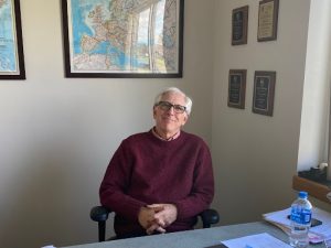 Professor David Chanatry in his office during the Fall 2024 semester. Photo by Syamimi Anuar
