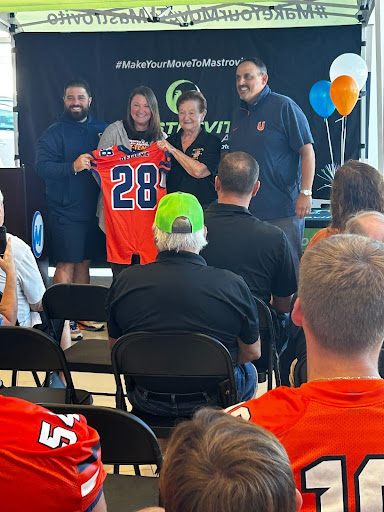 Head coach Blaise Faggiano at the Mastrivito Hyundai Believe Bowl Press Conference. // Photo Nick Phillips| Sports Editor