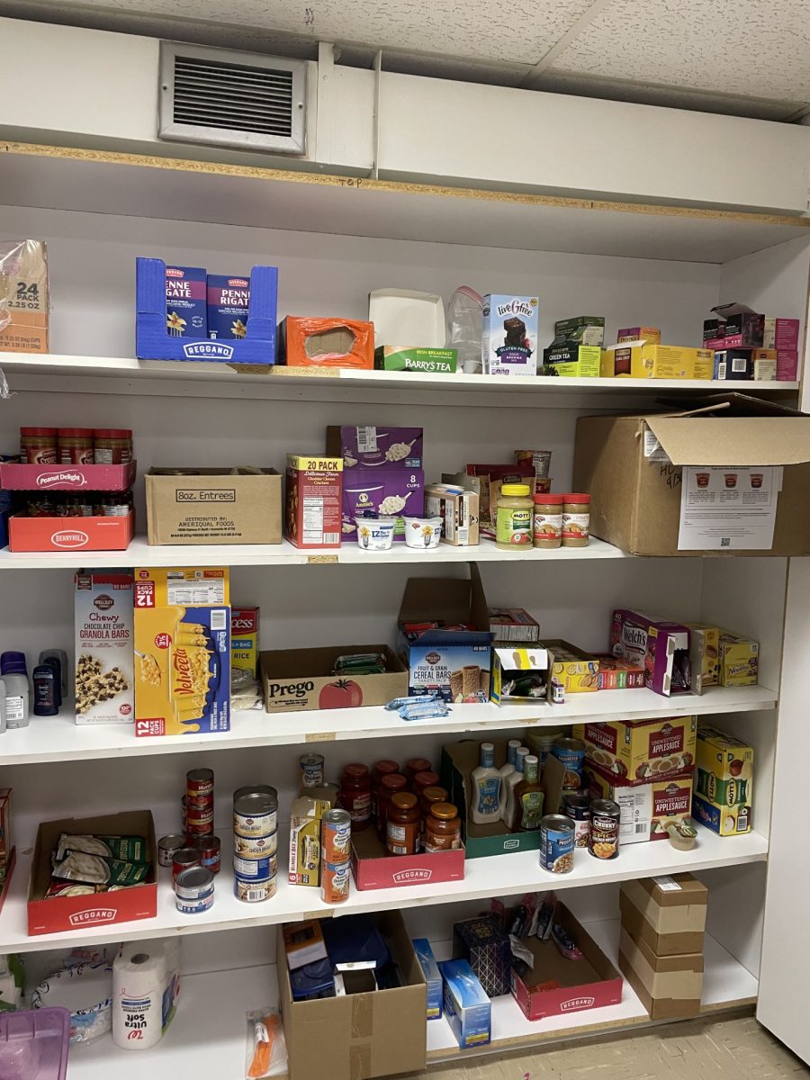 The Tangerine Grove, Utica University's food pantry, is located in B23 Hubbard Hall. Photo by Megan Wright.