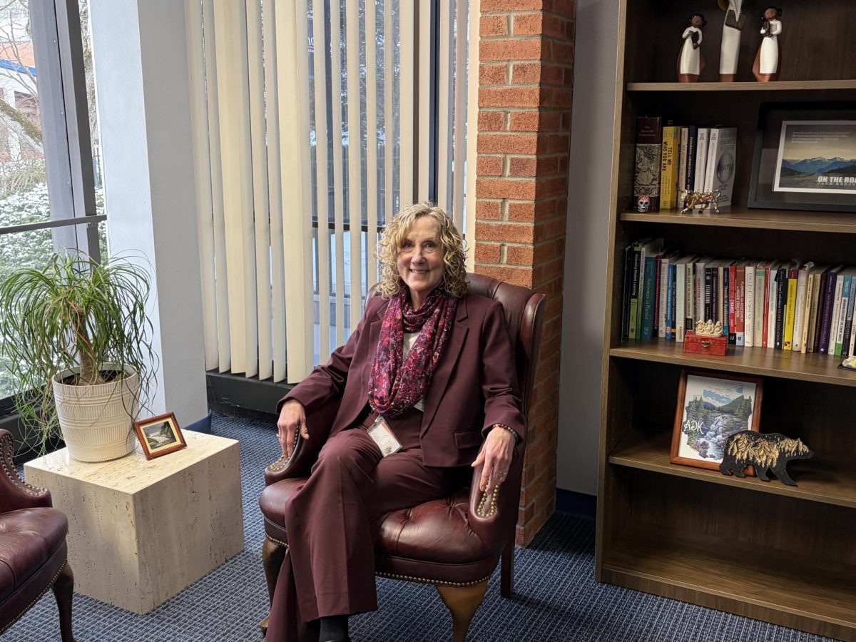 New Provost, Ann Damiano, sitting in her office.