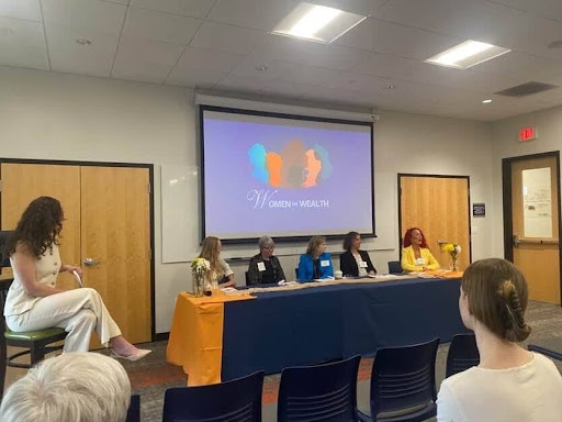 The Women in Wealth panel event took place on Wednesday, April 1 in Hislop Auditorium. Photo courtesy of Lauren Jones. 
