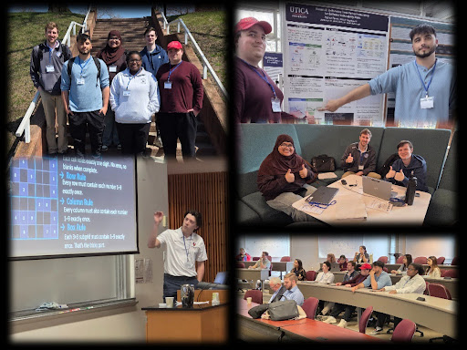 Computer Science students participated in the CCSCNE 2026 Conference at Smith College, Northampton, Massachusetts, Photo collage provided by Dr. Unnati Shah. 